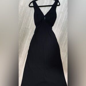 Sheer Black Lace Detail Slip Midi Maxi Dress Wild Fable Size Small Vintage